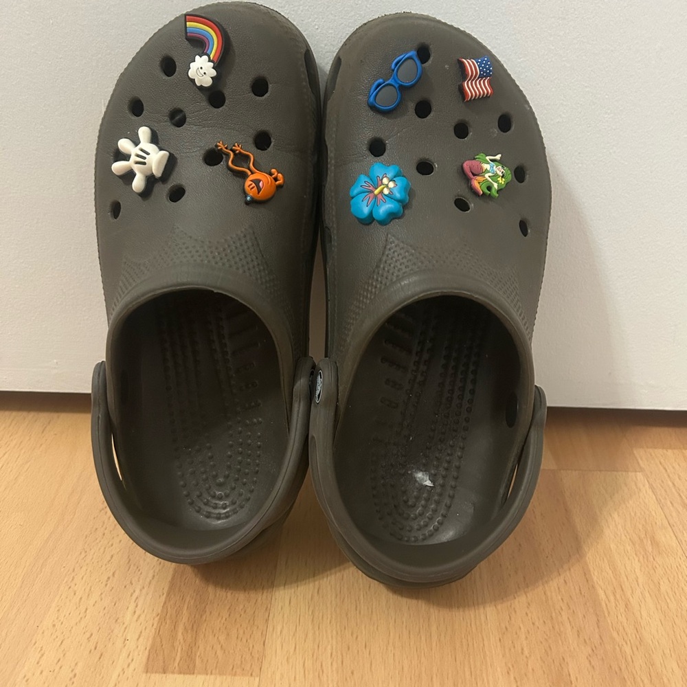 Unisex Crocs  Brown Clogs with Fun Charms